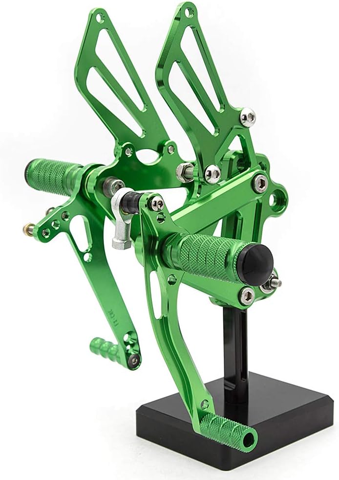 FXCNC CNC Billet Motorcycle Adjustable Rearsets Foot Pegs Rear Set Footrests Compatible with Ninja ZX6R ZX-6R ZX636 1999-2002, Ninja ZX9R 1999-2003, ZZR600 2005-2008 - Image 5